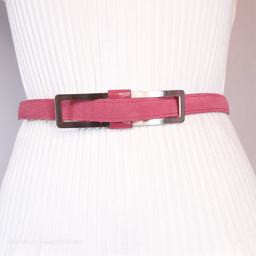 💎Ann Taylor Skinny Belt Womens Small Mauve Suede Genuine Leather